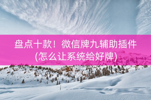 盘点十款！微信牌九辅助插件(怎么让系统给好牌)
