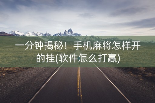一分钟揭秘！手机麻将怎样开的挂(软件怎么打赢)