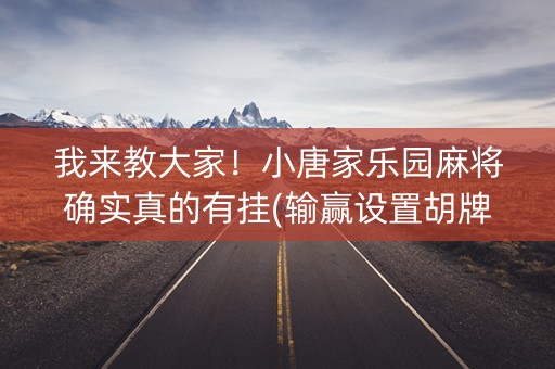 我来教大家！小唐家乐园麻将确实真的有挂(输赢设置胡牌规律)