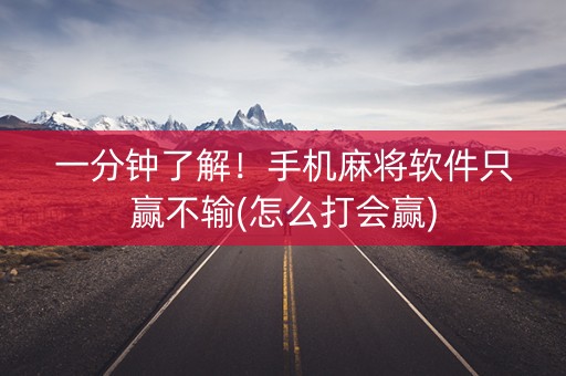 一分钟了解！手机麻将软件只赢不输(怎么打会赢)