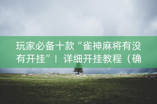 玩家必备十款“雀神麻将有没有开挂”！详细开挂教程（确实真的有挂)-知乎
