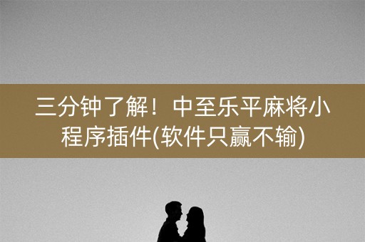 三分钟了解！中至乐平麻将小程序插件(软件只赢不输)