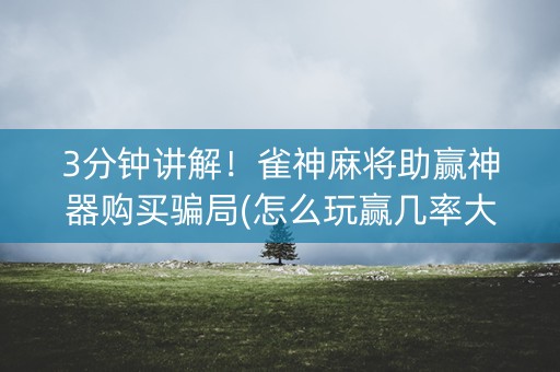 3分钟讲解！雀神麻将助赢神器购买骗局(怎么玩赢几率大)