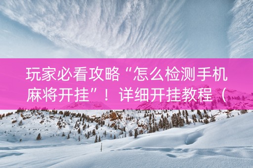 玩家必看攻略“怎么检测手机麻将开挂”！详细开挂教程（确实真的有挂)-知乎