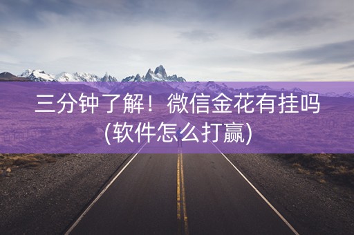 三分钟了解！微信金花有挂吗(软件怎么打赢)