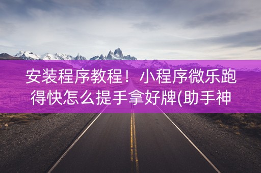 安装程序教程！小程序微乐跑得快怎么提手拿好牌(助手神器外辅工具)
