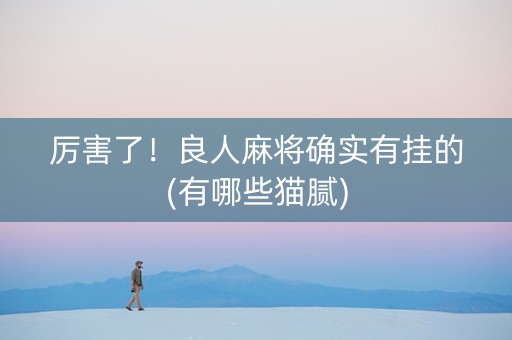 厉害了！良人麻将确实有挂的(有哪些猫腻)
