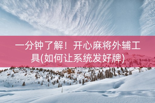 一分钟了解！开心麻将外辅工具(如何让系统发好牌)