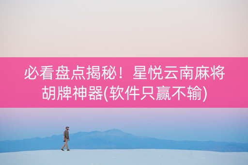 必看盘点揭秘！星悦云南麻将胡牌神器(软件只赢不输)
