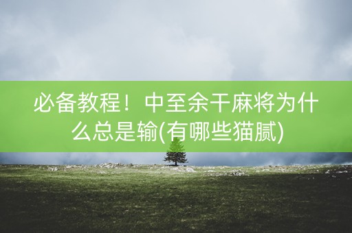 必备教程！中至余干麻将为什么总是输(有哪些猫腻)