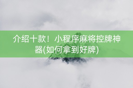 介绍十款！小程序麻将控牌神器(如何拿到好牌)