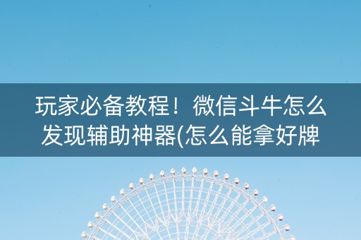 玩家必备教程！微信斗牛怎么发现辅助神器(怎么能拿好牌)