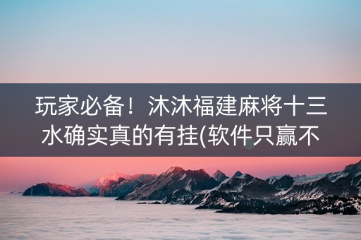玩家必备！沐沐福建麻将十三水确实真的有挂(软件只赢不输)