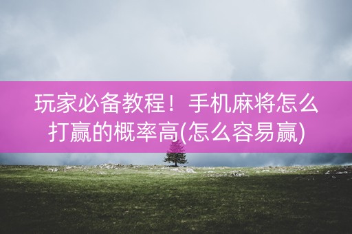 玩家必备教程！手机麻将怎么打赢的概率高(怎么容易赢)