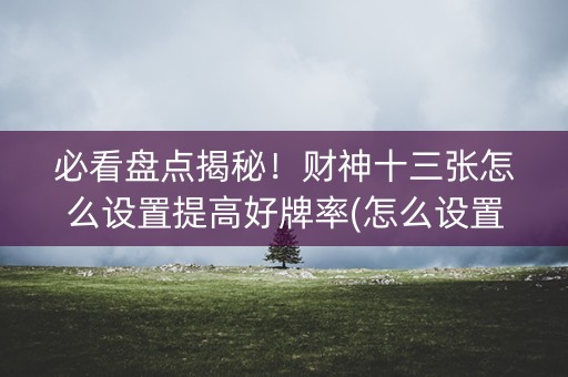 必看盘点揭秘！财神十三张怎么设置提高好牌率(怎么设置胡牌)