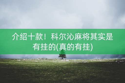 介绍十款！科尔沁麻将其实是有挂的(真的有挂)