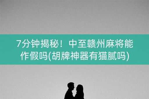 7分钟揭秘！中至赣州麻将能作假吗(胡牌神器有猫腻吗)