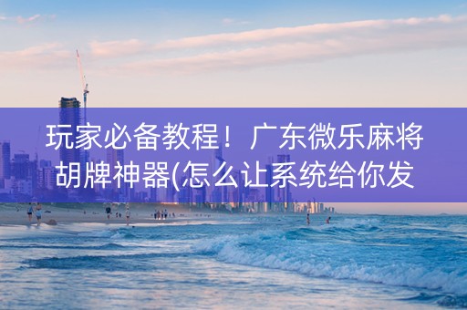 玩家必备教程！广东微乐麻将胡牌神器(怎么让系统给你发好牌)