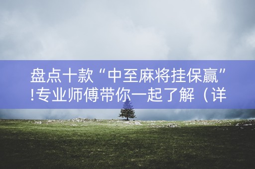 盘点十款“中至麻将挂保赢”!专业师傅带你一起了解（详细教程）-知乎