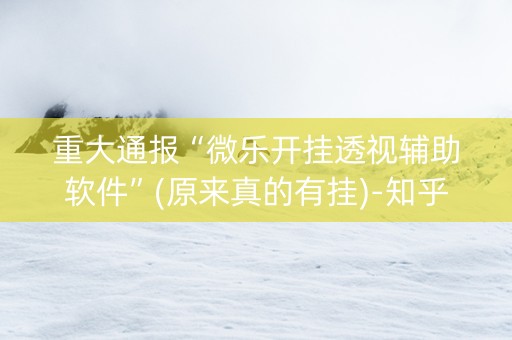 重大通报“微乐开挂透视辅助软件”(原来真的有挂)-知乎