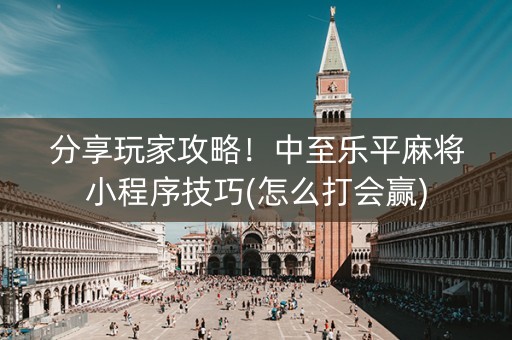分享玩家攻略！中至乐平麻将小程序技巧(怎么打会赢)