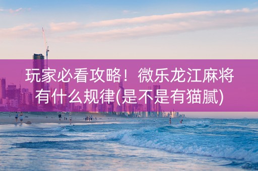 玩家必看攻略！微乐龙江麻将有什么规律(是不是有猫腻)