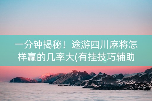 一分钟揭秘！途游四川麻将怎样赢的几率大(有挂技巧辅助器)