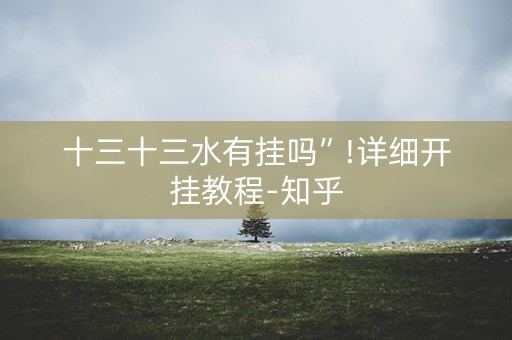 十三十三水有挂吗”!详细开挂教程-知乎