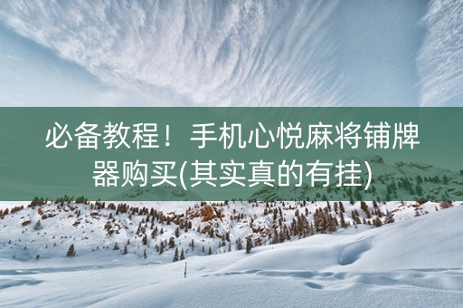 必备教程！手机心悦麻将铺牌器购买(其实真的有挂)