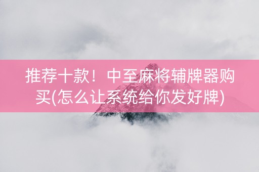 推荐十款！中至麻将辅牌器购买(怎么让系统给你发好牌)