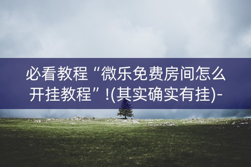 必看教程“微乐免费房间怎么开挂教程”!(其实确实有挂)-知乎