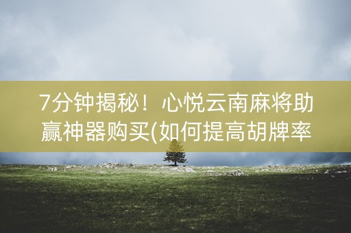 7分钟揭秘！心悦云南麻将助赢神器购买(如何提高胡牌率)
