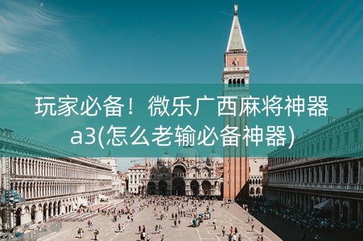 玩家必备！微乐广西麻将神器a3(怎么老输必备神器)