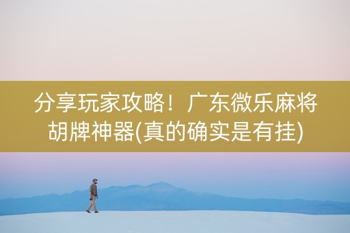 分享玩家攻略！广东微乐麻将胡牌神器(真的确实是有挂)