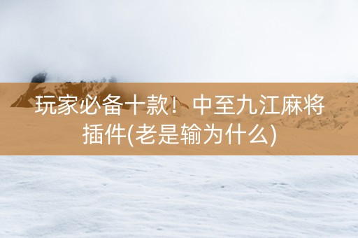 玩家必备十款！中至九江麻将插件(老是输为什么)