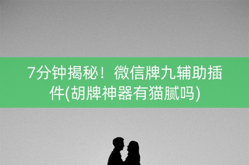 7分钟揭秘！微信牌九辅助插件(胡牌神器有猫腻吗)