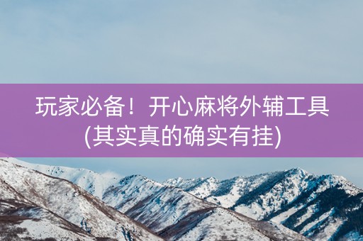 玩家必备！开心麻将外辅工具(其实真的确实有挂)