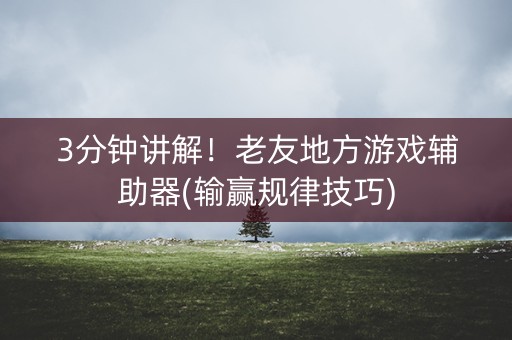 3分钟讲解！老友地方游戏辅助器(输赢规律技巧)