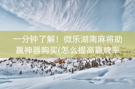 一分钟了解！微乐湖南麻将助赢神器购买(怎么提高赢牌率)