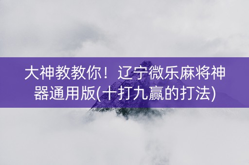 大神教教你！辽宁微乐麻将神器通用版(十打九赢的打法)