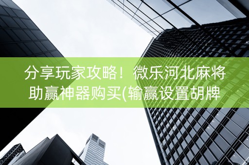 分享玩家攻略！微乐河北麻将助赢神器购买(输赢设置胡牌规律)