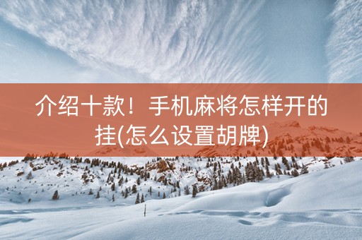 介绍十款！手机麻将怎样开的挂(怎么设置胡牌)