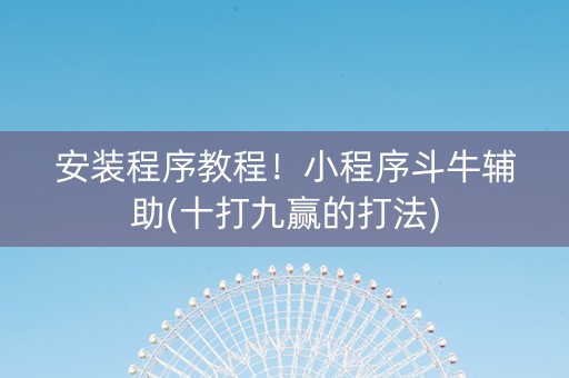 安装程序教程！小程序斗牛辅助(十打九赢的打法)