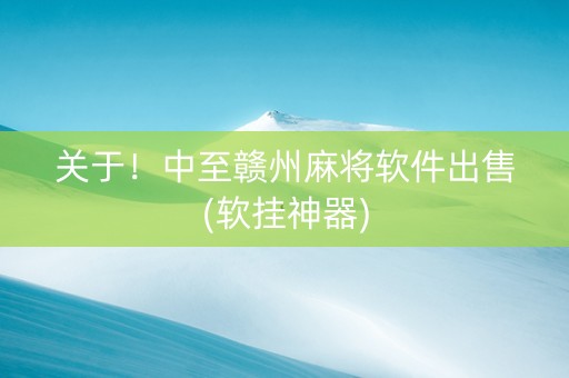 关于！中至赣州麻将软件出售(软挂神器)