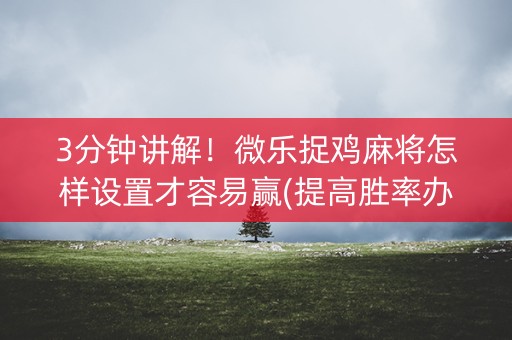 3分钟讲解！微乐捉鸡麻将怎样设置才容易赢(提高胜率办法)