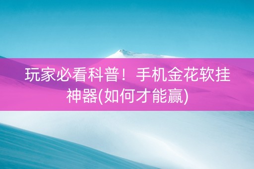玩家必看科普！手机金花软挂神器(如何才能赢)