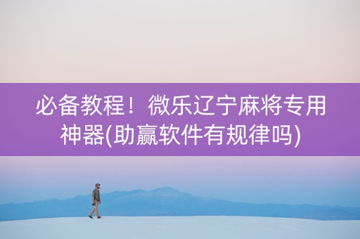 必备教程！微乐辽宁麻将专用神器(助赢软件有规律吗)