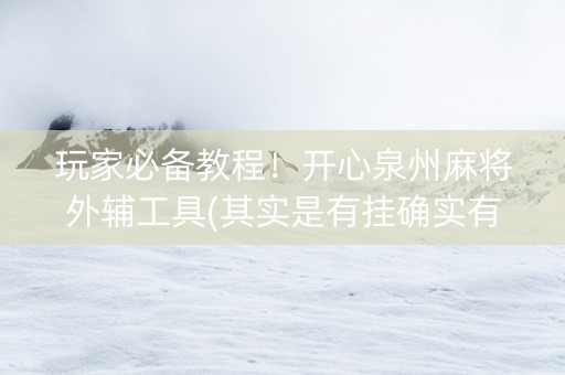 玩家必备教程！开心泉州麻将外辅工具(其实是有挂确实有挂)