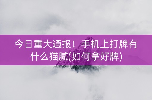 今日重大通报！手机上打牌有什么猫腻(如何拿好牌)