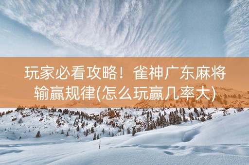 玩家必看攻略！雀神广东麻将输赢规律(怎么玩赢几率大)